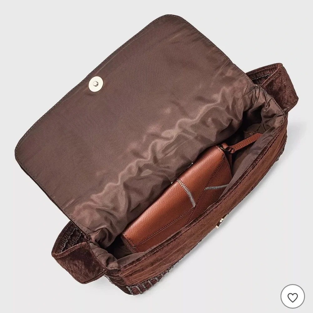 A New Day Espresso Martini brown velvet bag - Picture 5 of 12